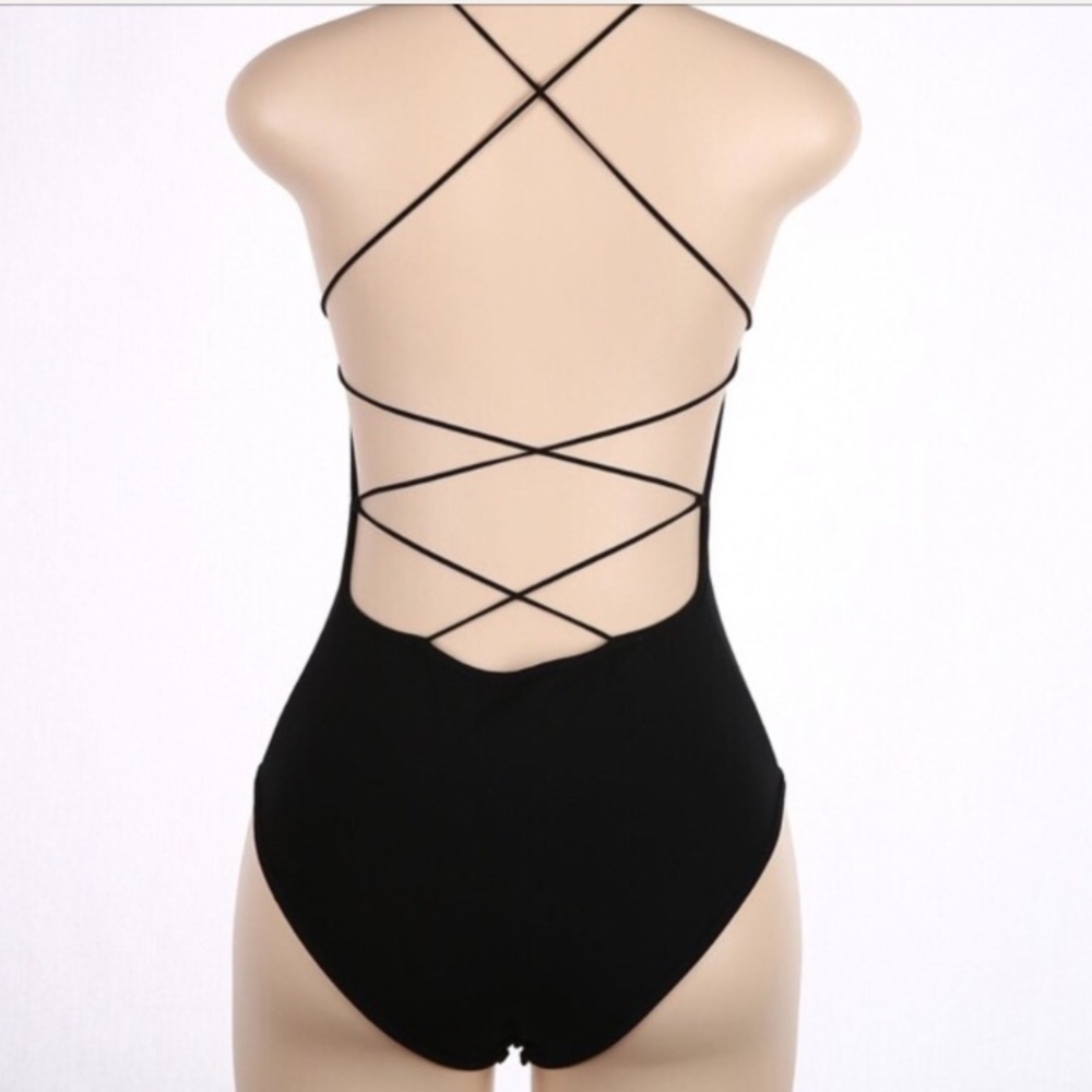 Open back strappy bodysuit